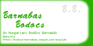 barnabas bodocs business card